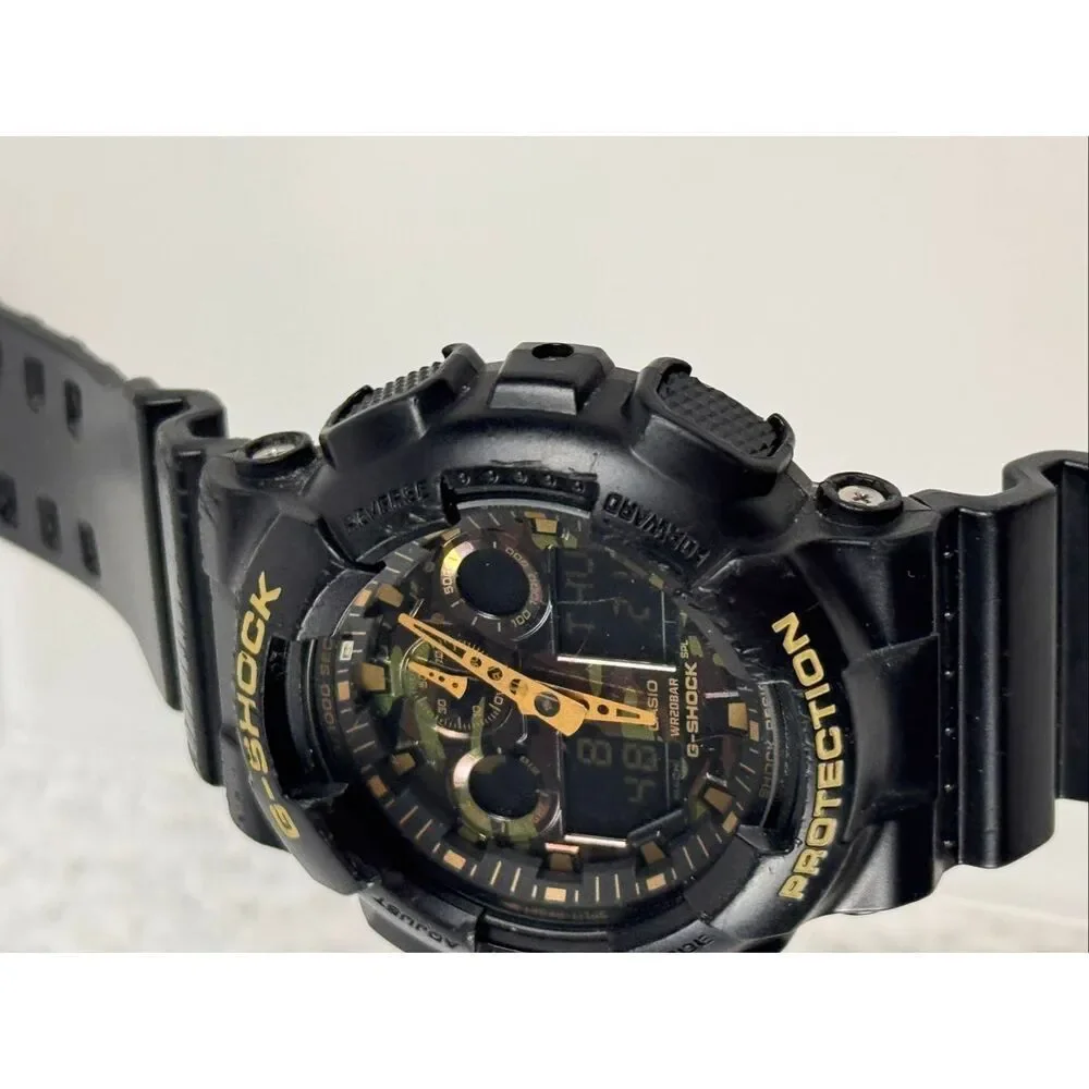 CASIO G-SHOCK GA-100CF-1A9 Camouflage Black Analog Digital Watch
